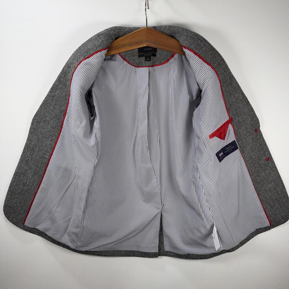 J. Crew Sommerset Blazer in Gray Herringbone English Wool - Size 0 - Picture 3 of 8